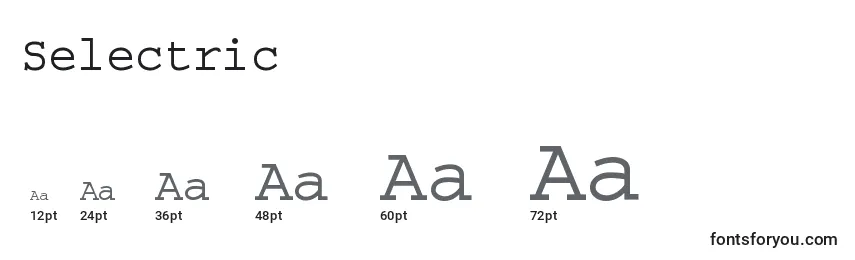 Размеры шрифта Selectric