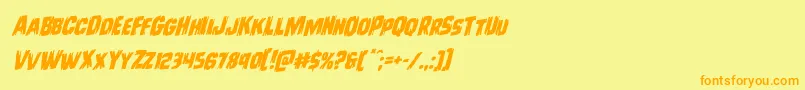 Leatherfacerotal Font – Orange Fonts on Yellow Background