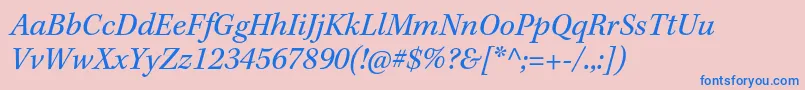 KeplerstdItalic Font – Blue Fonts on Pink Background