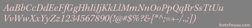 KeplerstdItalic Font – Pink Fonts on Gray Background