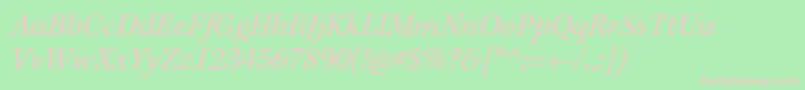 Шрифт KeplerstdItalic – розовые шрифты на зелёном фоне