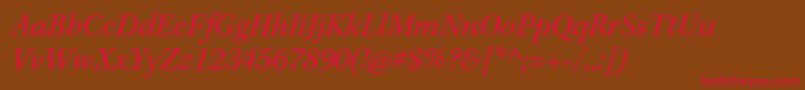 KeplerstdItalic-fontti – punaiset fontit ruskealla taustalla