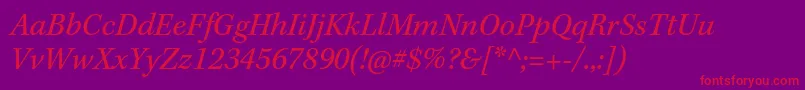 KeplerstdItalic Font – Red Fonts on Purple Background