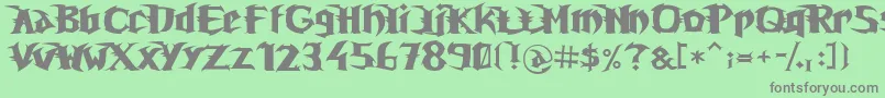 フォントUnrealt – 緑の背景に灰色の文字