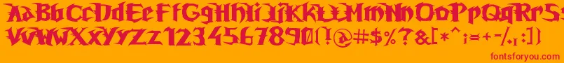 Unrealt Font – Red Fonts on Orange Background