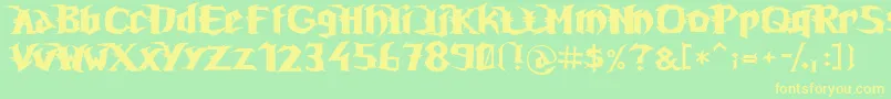 Unrealt Font – Yellow Fonts on Green Background