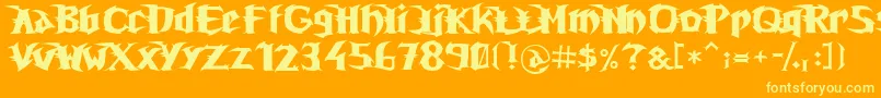 Unrealt Font – Yellow Fonts on Orange Background