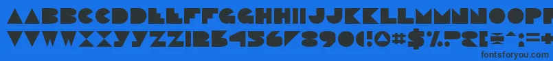 PacmaniaNormal Font – Black Fonts on Blue Background