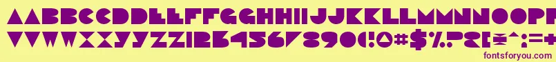 PacmaniaNormal Font – Purple Fonts on Yellow Background