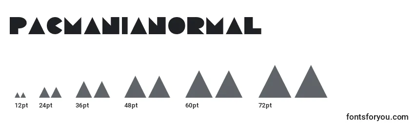 Размеры шрифта PacmaniaNormal