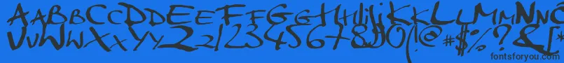 Markerscript Font – Black Fonts on Blue Background