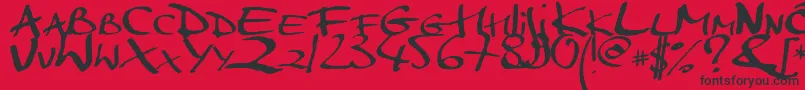 Markerscript Font – Black Fonts on Red Background