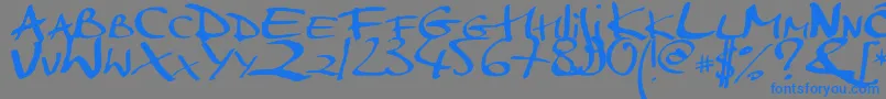 Markerscript-Schriftart – Blaue Schriften auf grauem Hintergrund