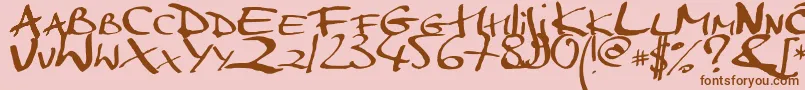 Markerscript Font – Brown Fonts on Pink Background