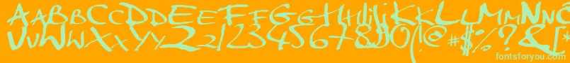 Czcionka Markerscript – zielone czcionki na pomarańczowym tle