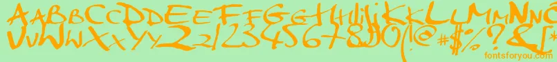 Markerscript Font – Orange Fonts on Green Background
