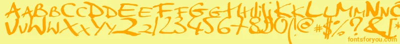 Markerscript Font – Orange Fonts on Yellow Background
