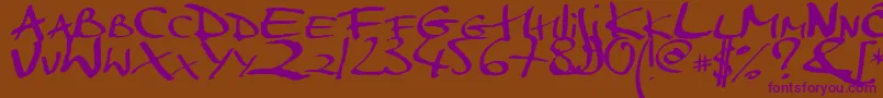 Markerscript Font – Purple Fonts on Brown Background