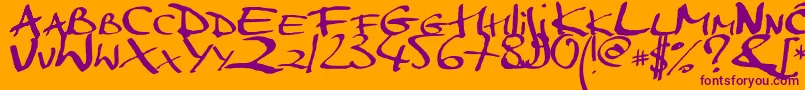 Markerscript Font – Purple Fonts on Orange Background