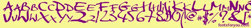 Markerscript Font – Purple Fonts on Yellow Background