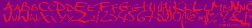 Markerscript Font – Red Fonts on Purple Background