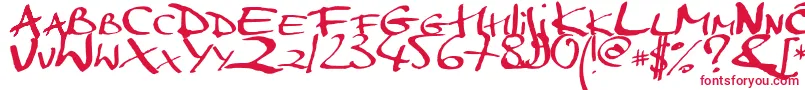 Markerscript Font – Red Fonts on White Background