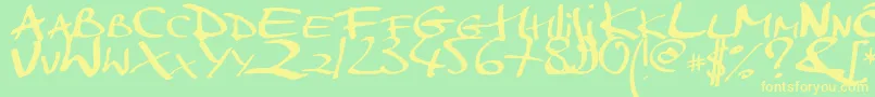 Markerscript Font – Yellow Fonts on Green Background