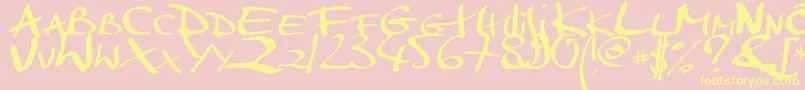 Markerscript Font – Yellow Fonts on Pink Background