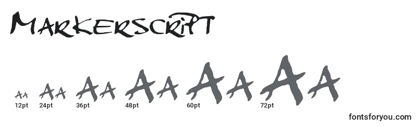 Größen der Schriftart Markerscript