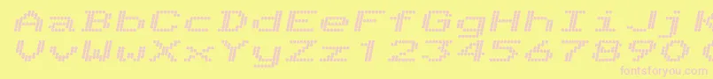 フォントTelidonExhvItalic – ピンクのフォント、黄色の背景