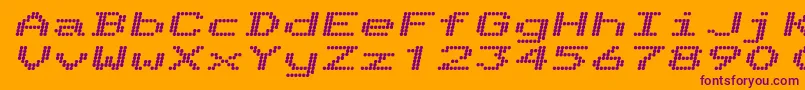 TelidonExhvItalic-fontti – violetit fontit oranssilla taustalla