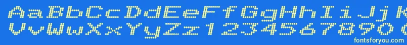 フォントTelidonExhvItalic – 黄色の文字、青い背景