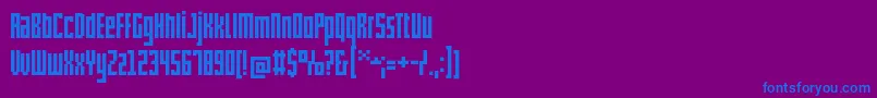 フォントPxlxxlcond – 紫色の背景に青い文字