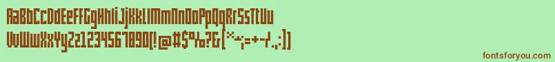 Pxlxxlcond Font – Brown Fonts on Green Background