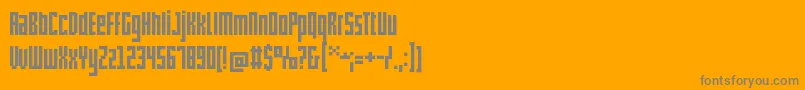 フォントPxlxxlcond – オレンジの背景に灰色の文字