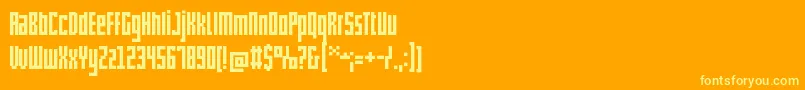 フォントPxlxxlcond – オレンジの背景に黄色の文字