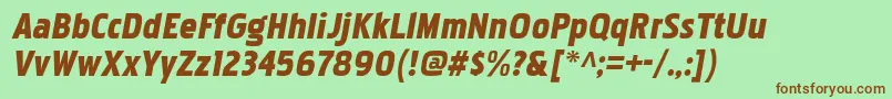 PakenhamblItalic-fontti – ruskeat fontit vihreällä taustalla