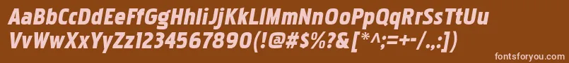 フォントPakenhamblItalic – 茶色の背景にピンクのフォント