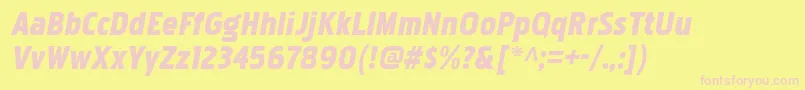 PakenhamblItalic Font – Pink Fonts on Yellow Background