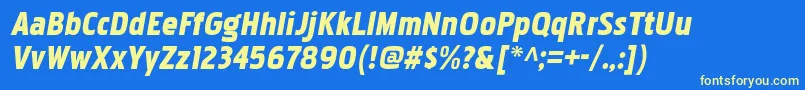 PakenhamblItalic Font – Yellow Fonts on Blue Background