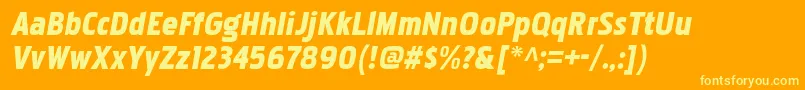 PakenhamblItalic Font – Yellow Fonts on Orange Background