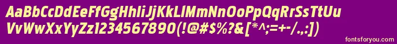 PakenhamblItalic Font – Yellow Fonts on Purple Background