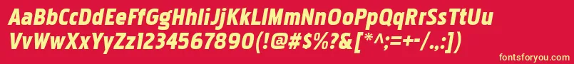 PakenhamblItalic Font – Yellow Fonts on Red Background