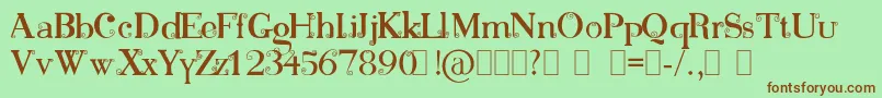 Bonnie Font – Brown Fonts on Green Background