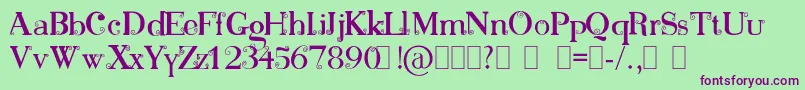 Bonnie Font – Purple Fonts on Green Background