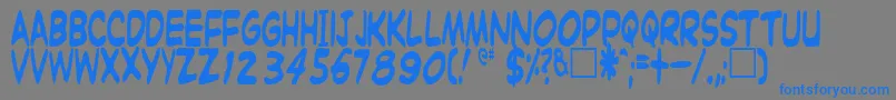 フォントWitzworxregular – 灰色の背景に青い文字