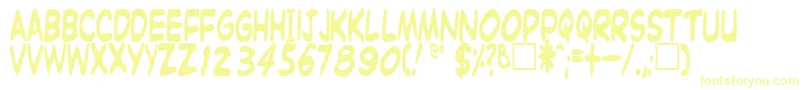 Witzworxregular-Schriftart – Gelbe Schriften auf weißem Hintergrund