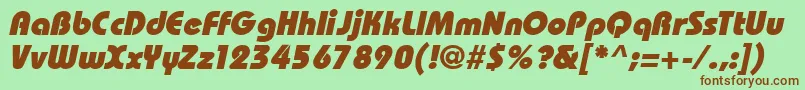 BahamasHeavyItalic Font – Brown Fonts on Green Background