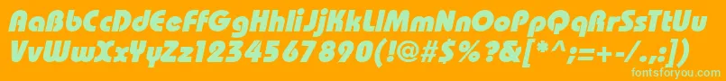 BahamasHeavyItalic Font – Green Fonts on Orange Background
