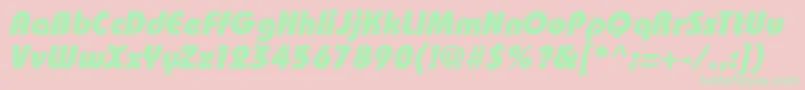 BahamasHeavyItalic Font – Green Fonts on Pink Background